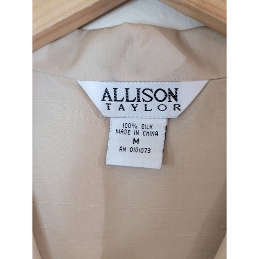 ALLISON TAYLOR 100% Silk Sleeveless Button Up Shirt Blouse Womens Size Medium - Picture 7 of 11